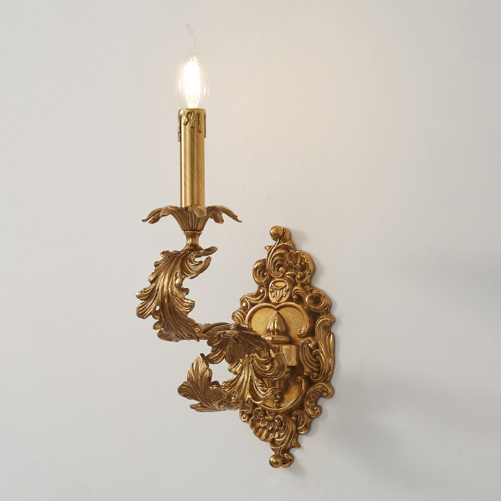 Ember Oak & Co. Adriana 17" Brass Baroque Wall Sconce