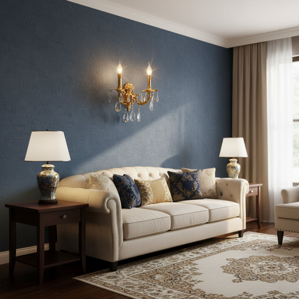 Ember Oak & Co. Adriana Brass Wall Lamp — Solid Brass Finish