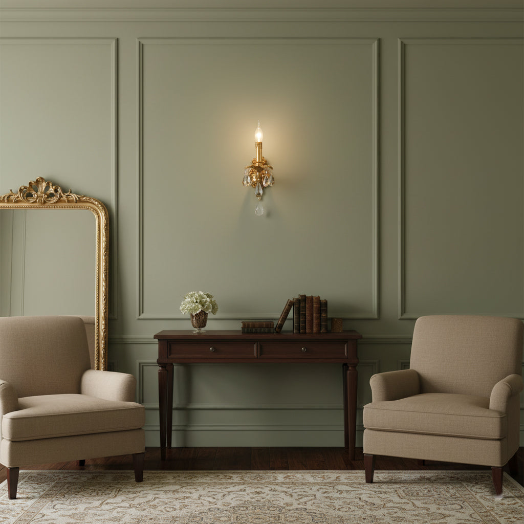 Ember Oak & Co. Adriana Brass Wall Lamp — Solid Brass Finish