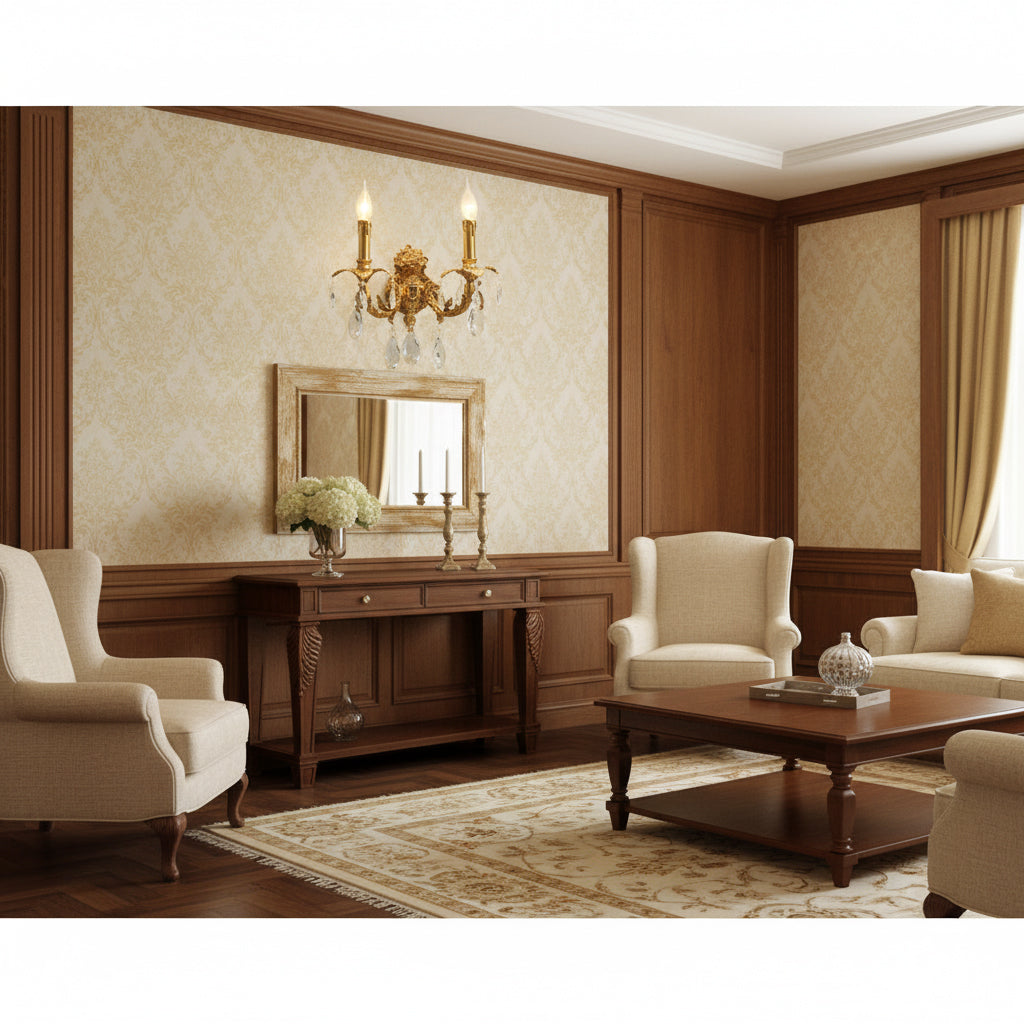 Ember Oak & Co. Adriana Brass Wall Lamp — Solid Brass Finish