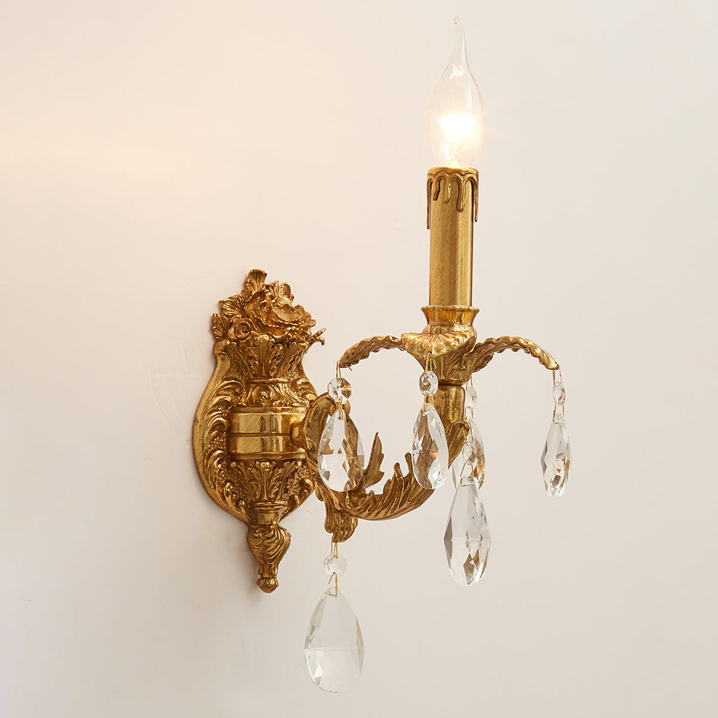 Ember Oak & Co. Adriana Brass Wall Lamp — Solid Brass Finish