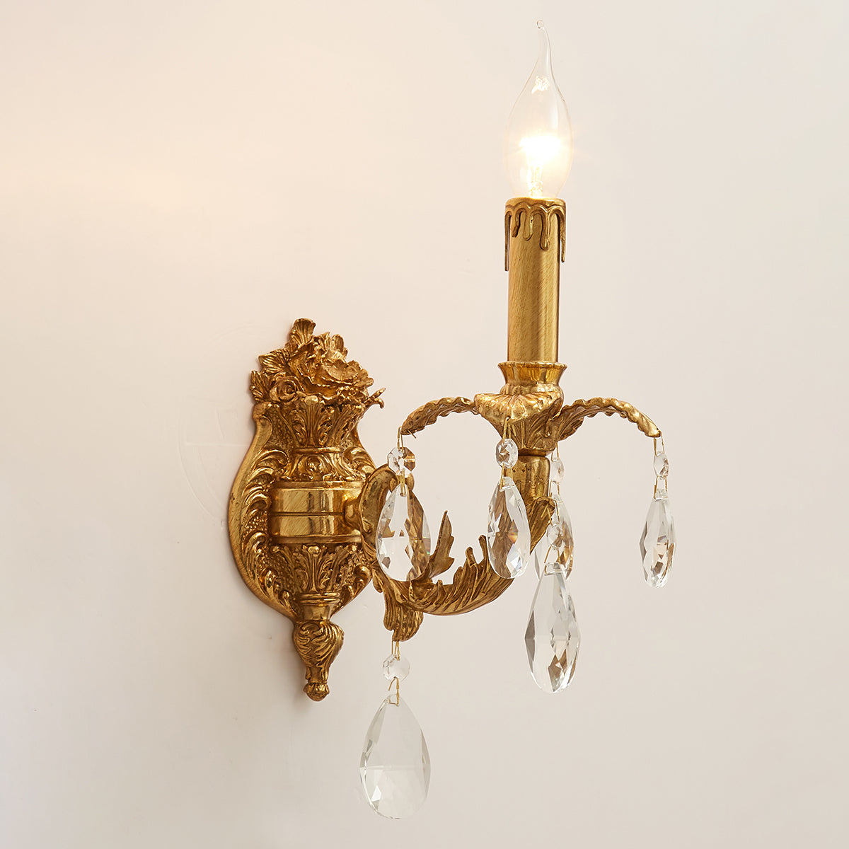 Ember Oak & Co. Adriana Brass Wall Lamp — Solid Brass Finish