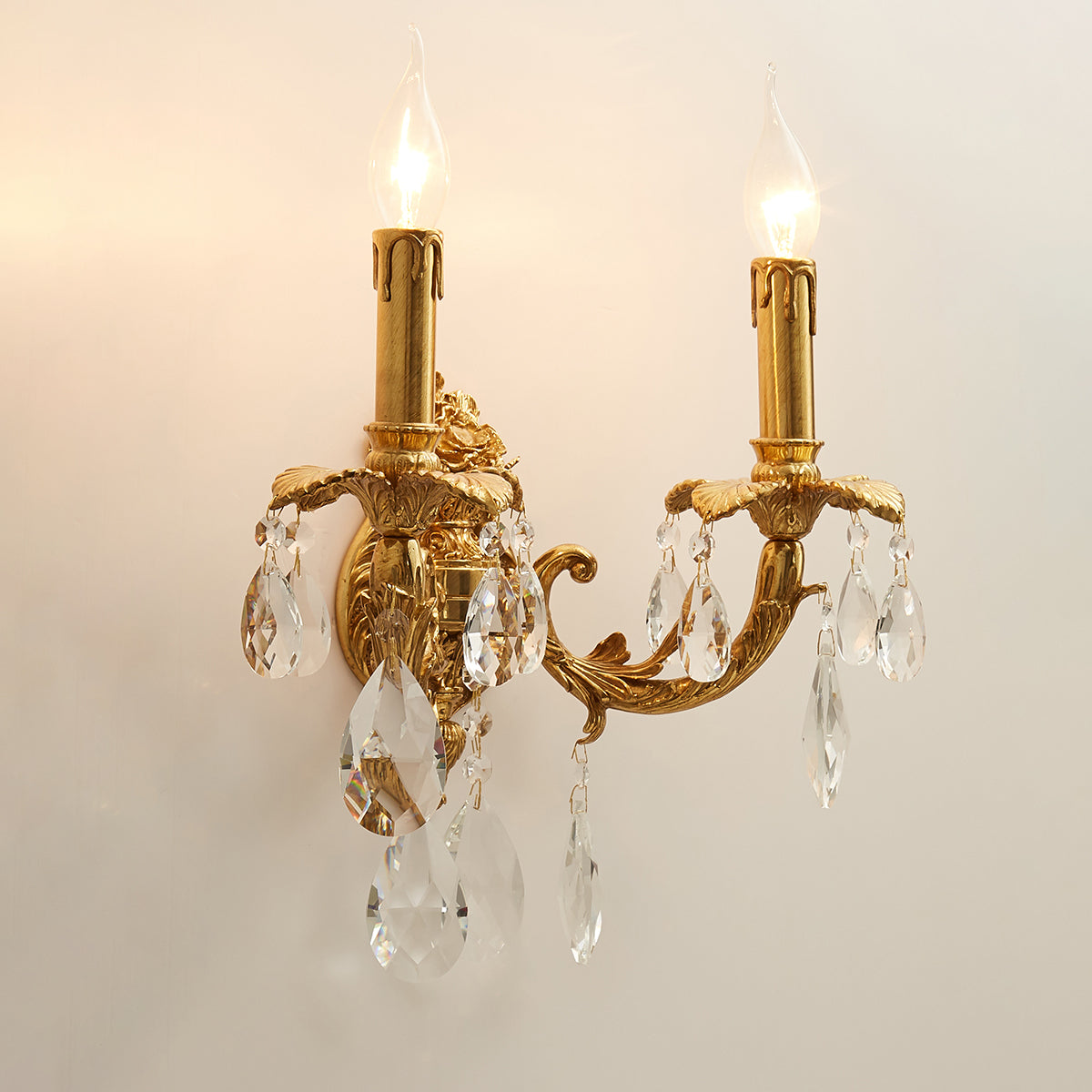 Ember Oak & Co. Adriana Brass Wall Lamp — Solid Brass Finish