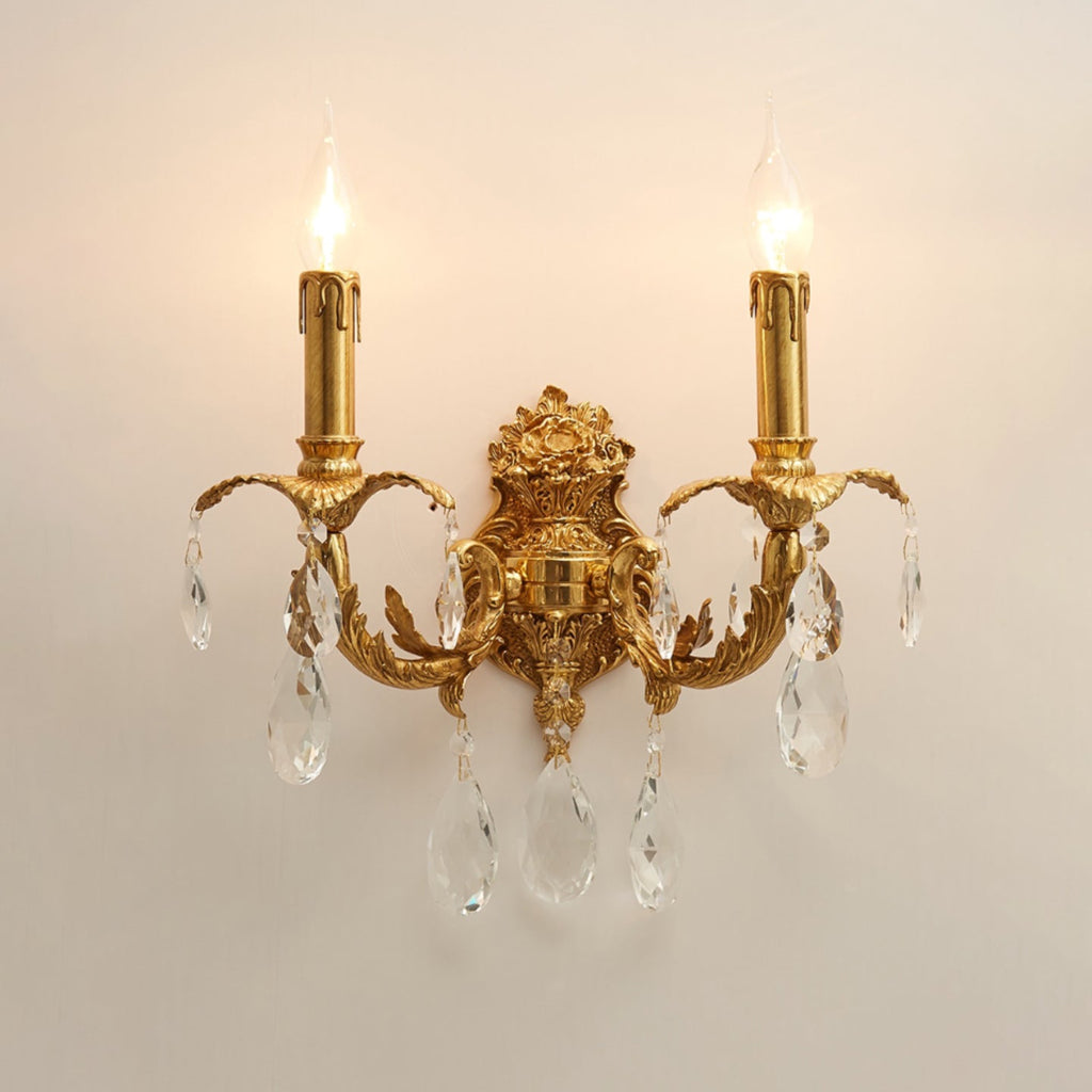Ember Oak & Co. Adriana Brass Wall Lamp — Solid Brass Finish