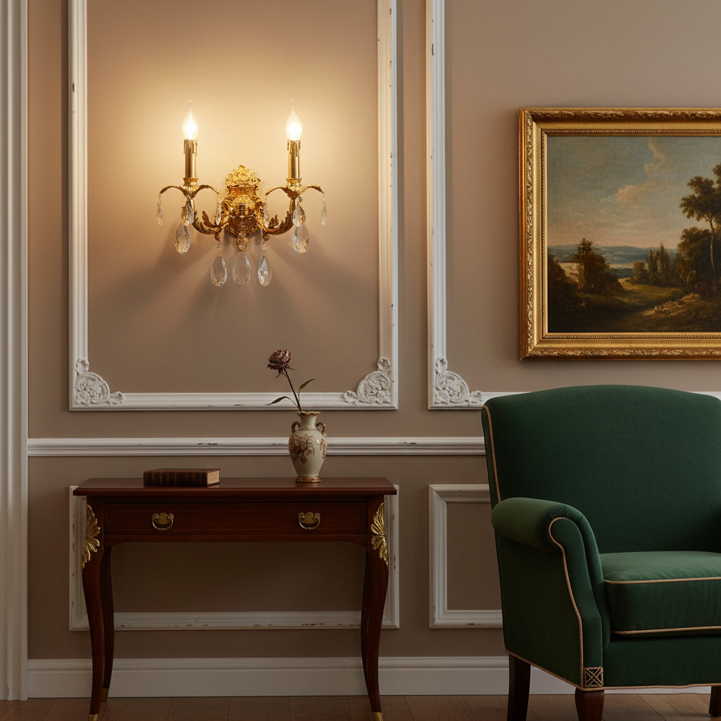 Ember Oak & Co. Adriana Brass Wall Lamp — Solid Brass Finish