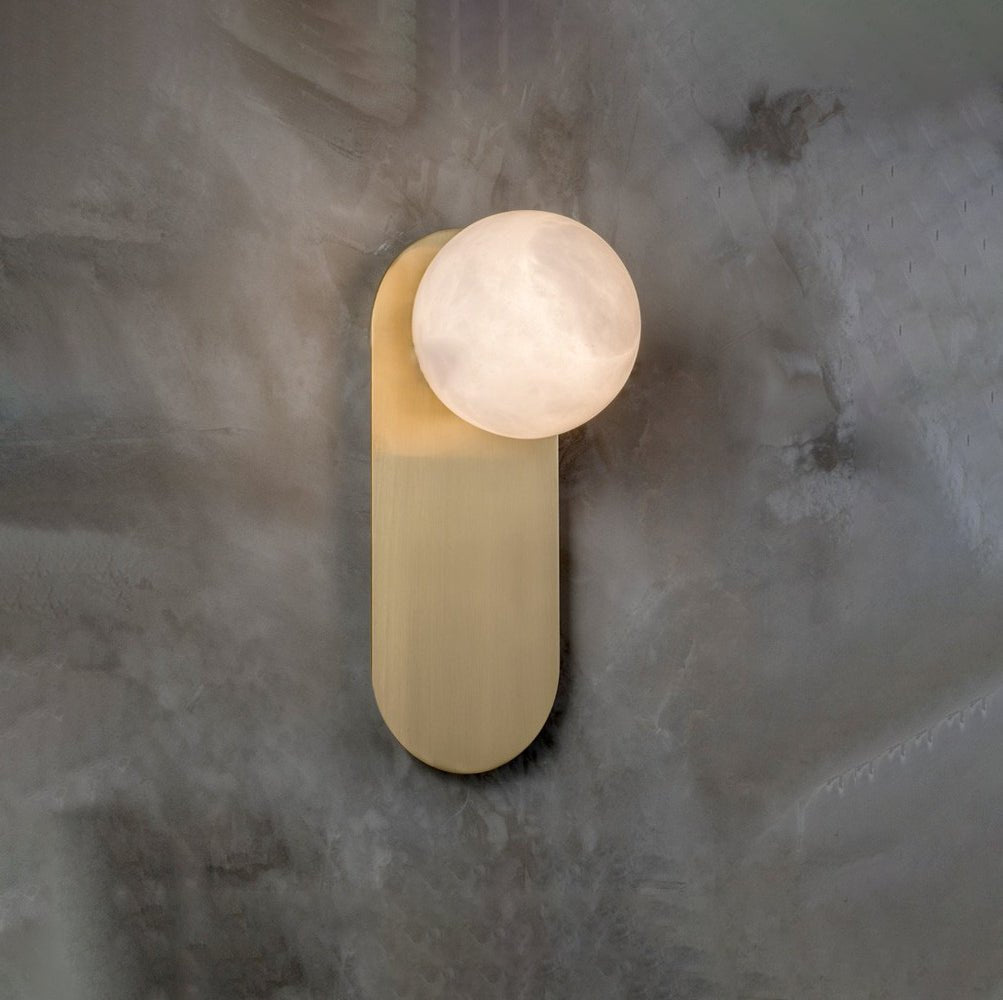 Ember Oak & Co. Adrion Alabaster Wall Lamp — Natural Alabaster Stone