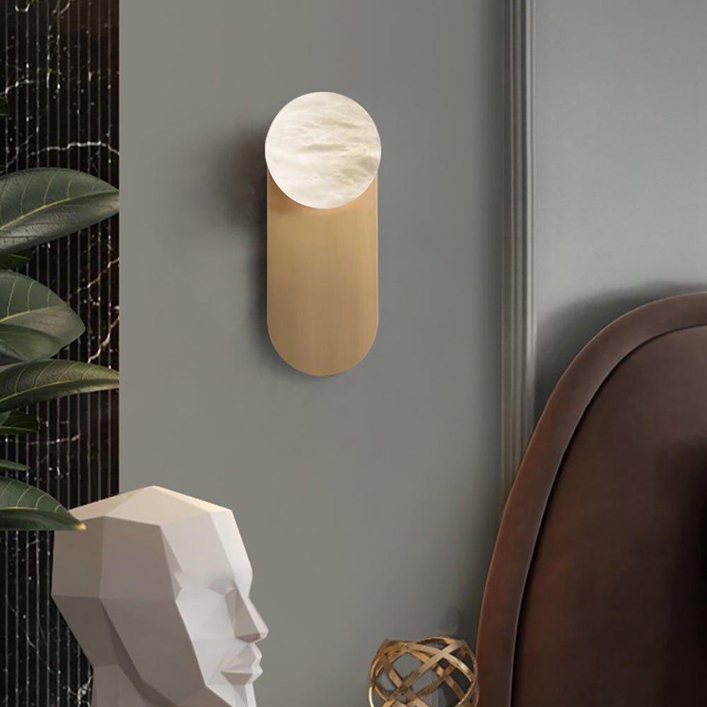 Ember Oak & Co. Adrion Alabaster Wall Lamp — Natural Alabaster Stone