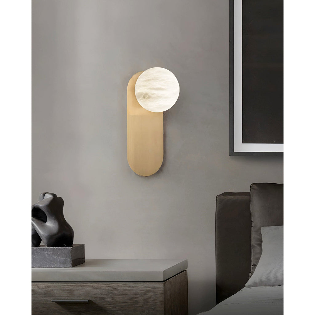 Ember Oak & Co. Adrion Alabaster Wall Lamp — Natural Alabaster Stone