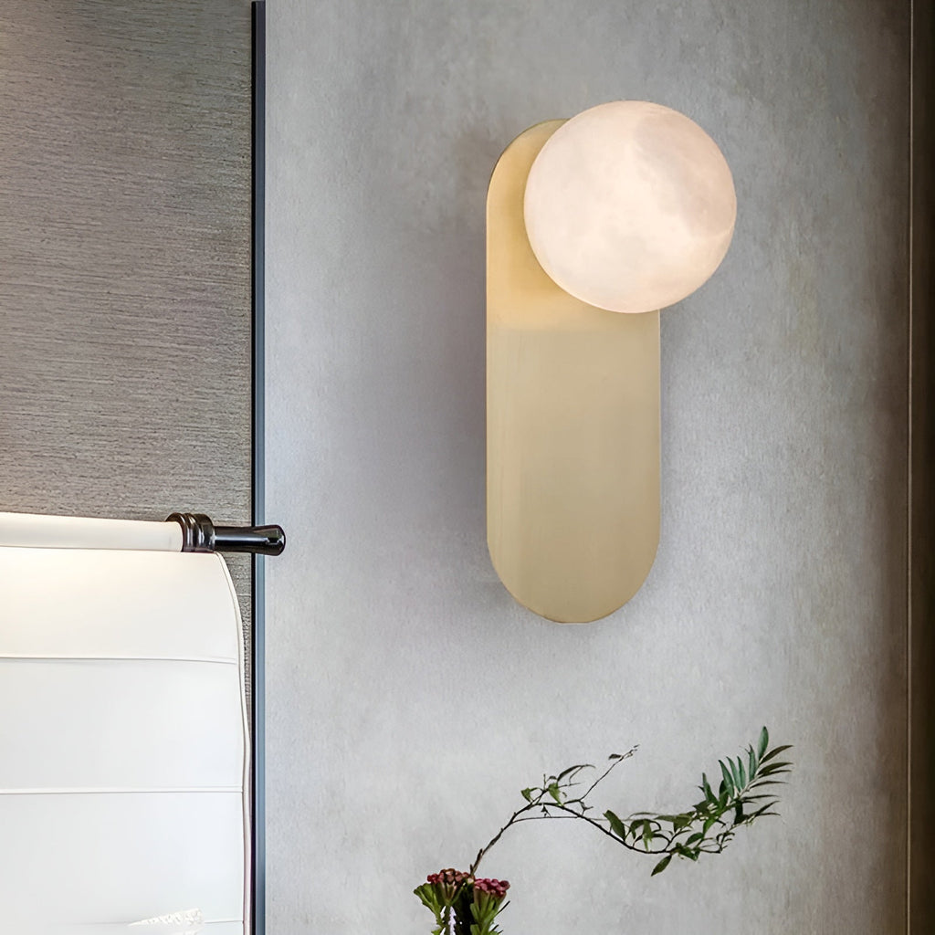 Ember Oak & Co. Adrion Alabaster Wall Lamp — Natural Alabaster Stone