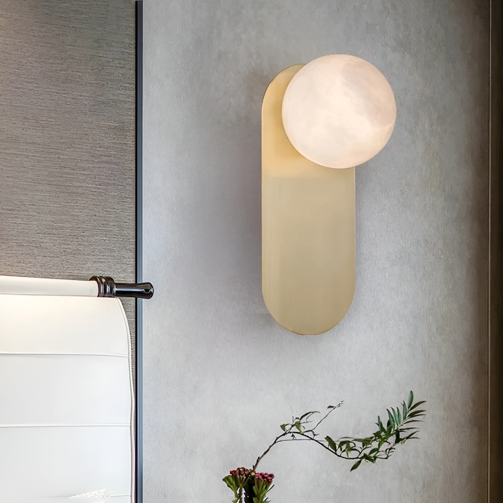 Ember Oak & Co. Adrion Alabaster Wall Lamp — Natural Alabaster Stone