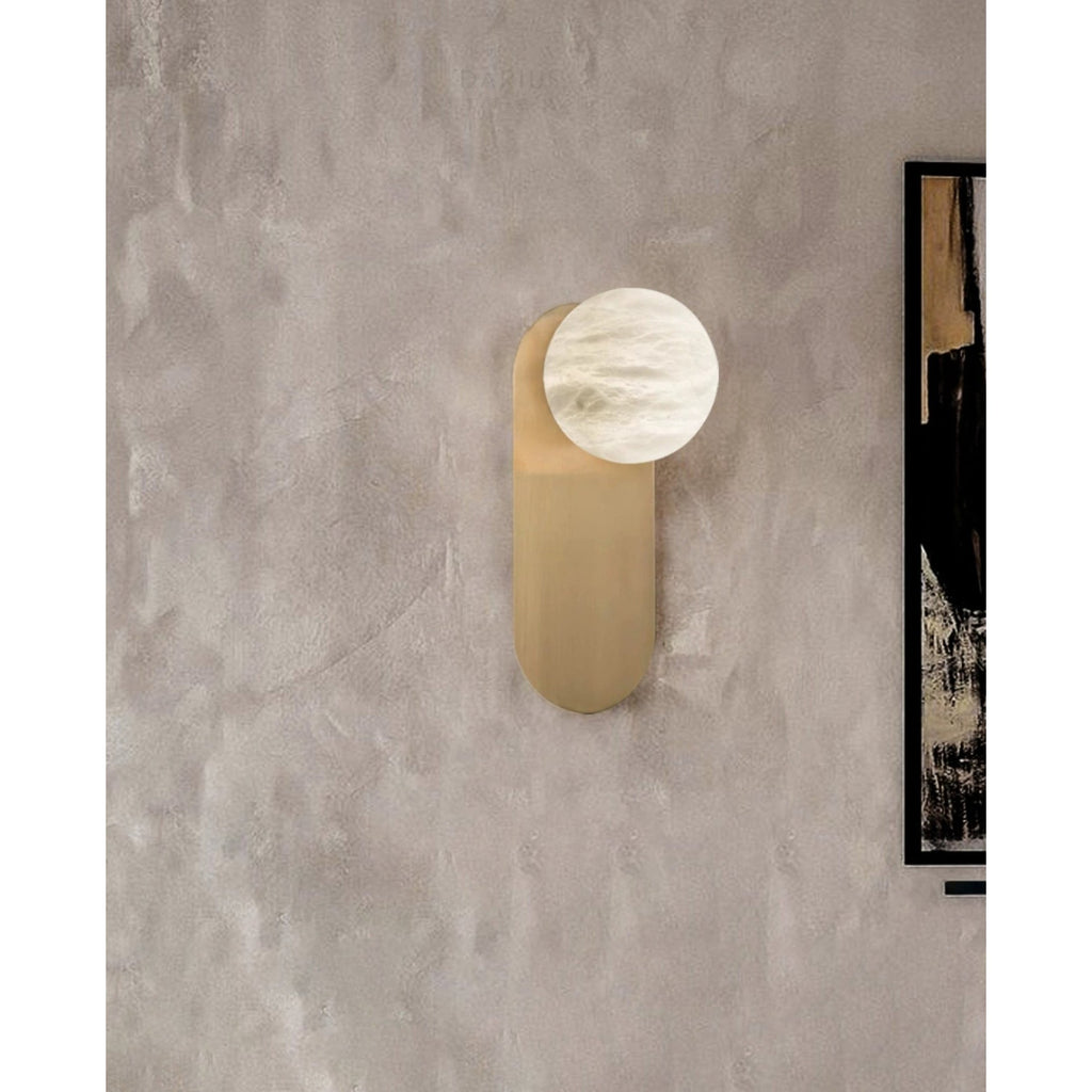 Ember Oak & Co. Adrion Alabaster Wall Lamp — Natural Alabaster Stone