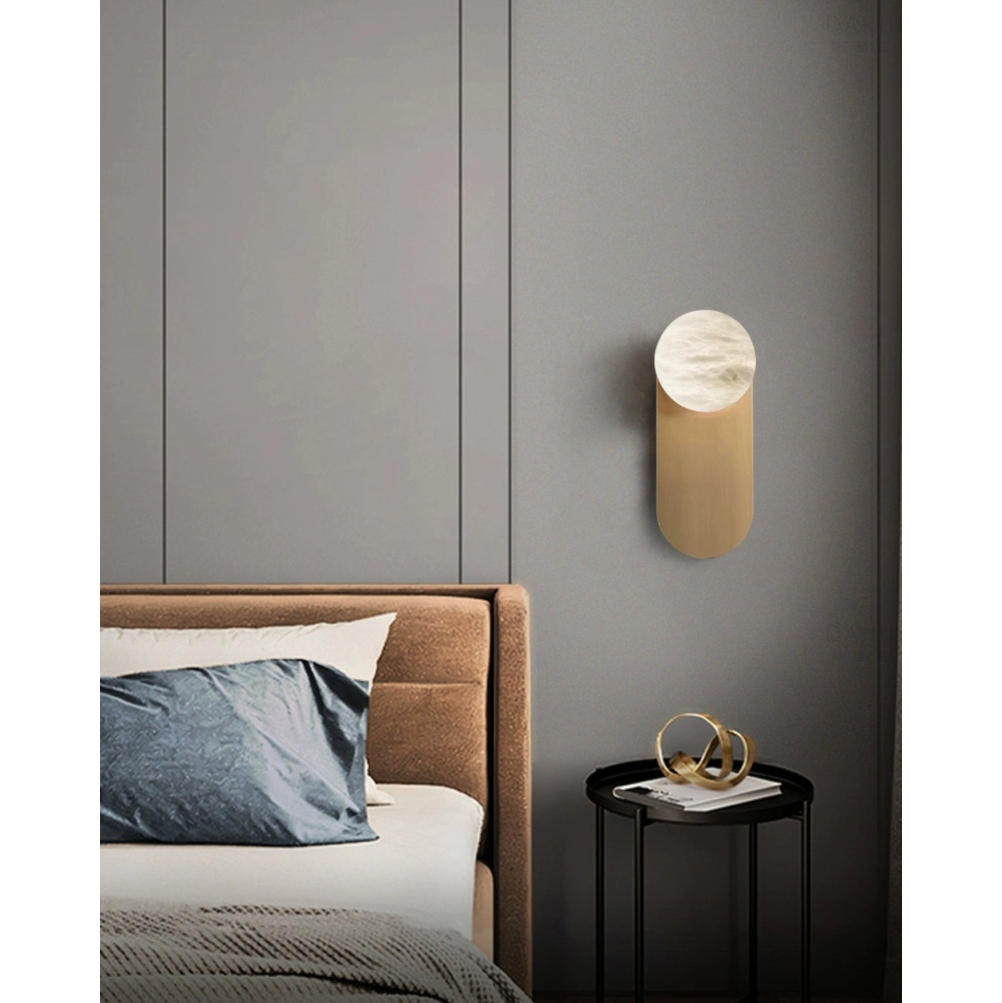 Ember Oak & Co. Adrion Alabaster Wall Lamp — Natural Alabaster Stone