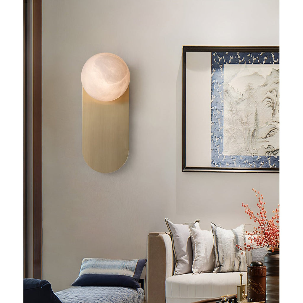 Ember Oak & Co. Adrion Alabaster Wall Lamp — Natural Alabaster Stone