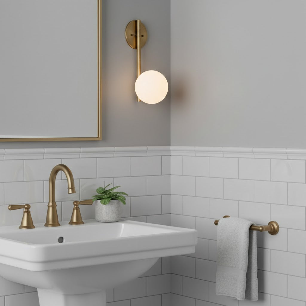 Ember Oak & Co. Adrion Wall Lamp — Natural Alabaster Stone