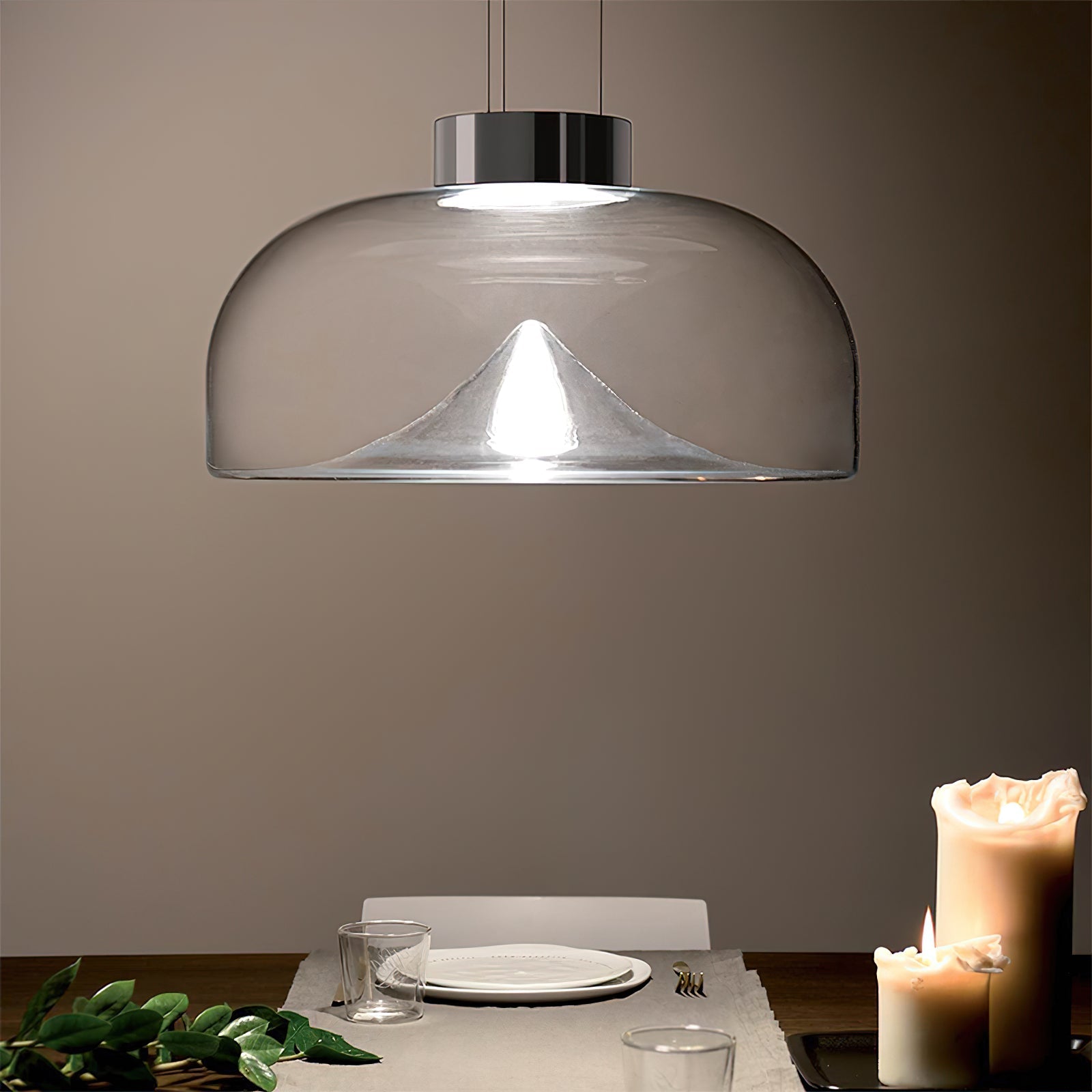 Ember Oak & Co. Aella Glass Pendant Light — Dimmable LED