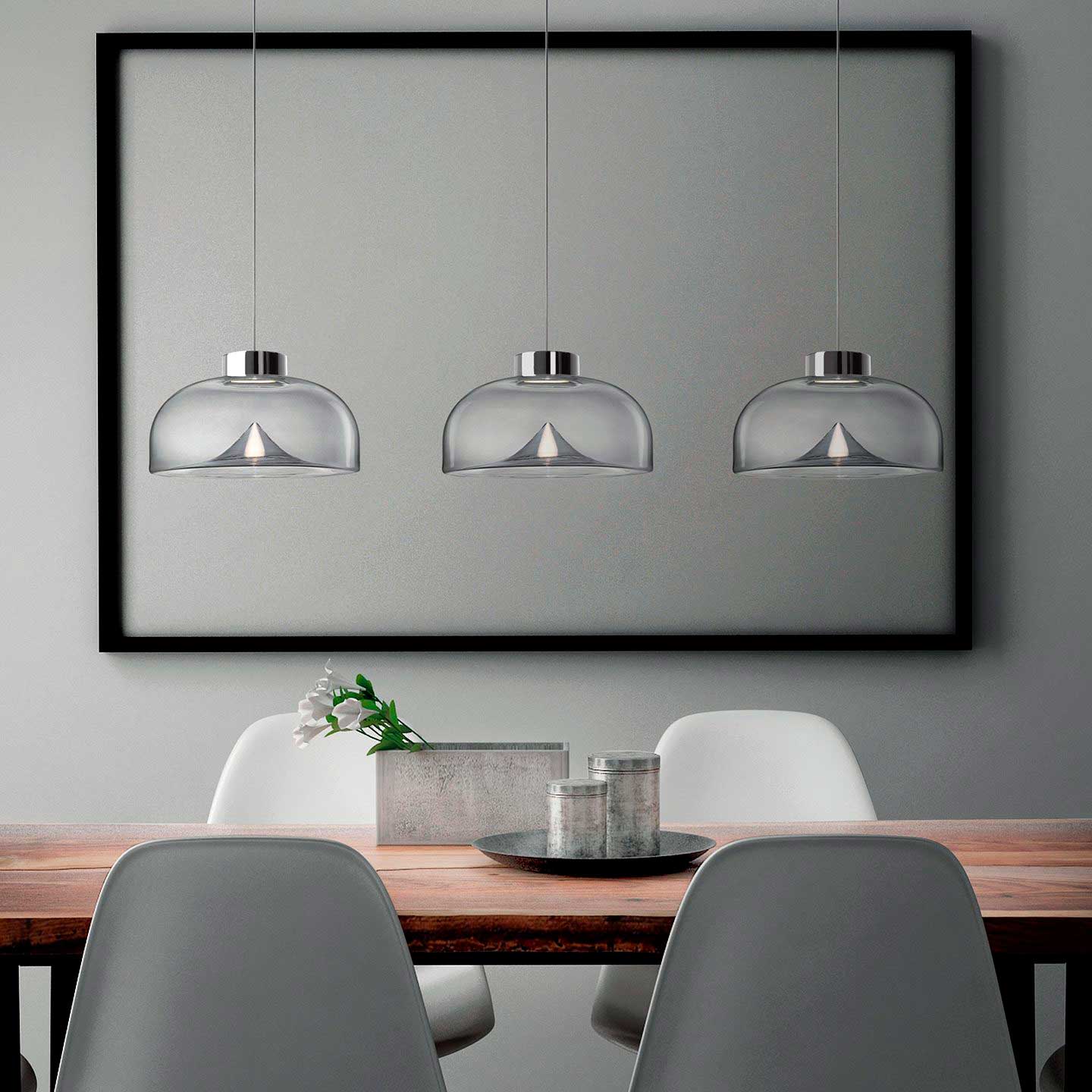 Ember Oak & Co. Aella Glass Pendant Light — Dimmable LED