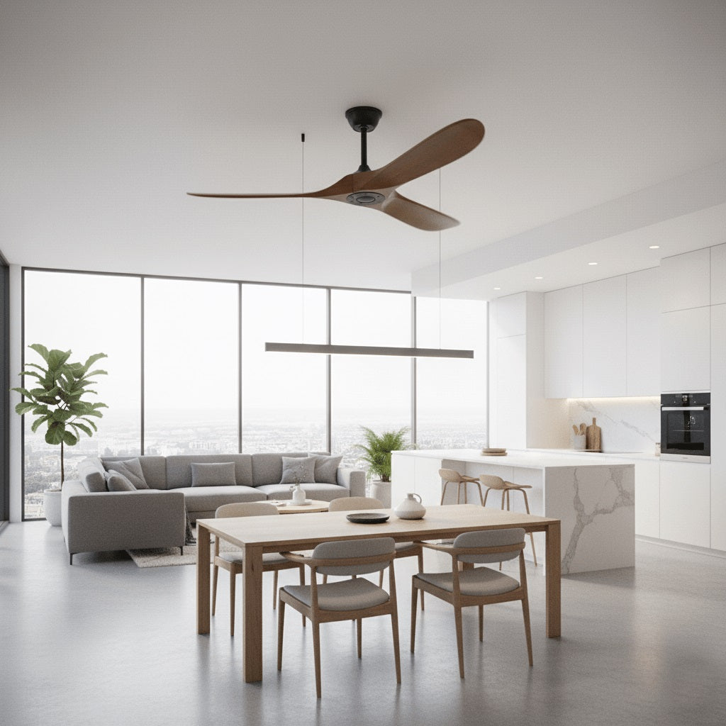 Ember Oak & Co. Aero Breeze 42" Brass Wood Ceiling Fan