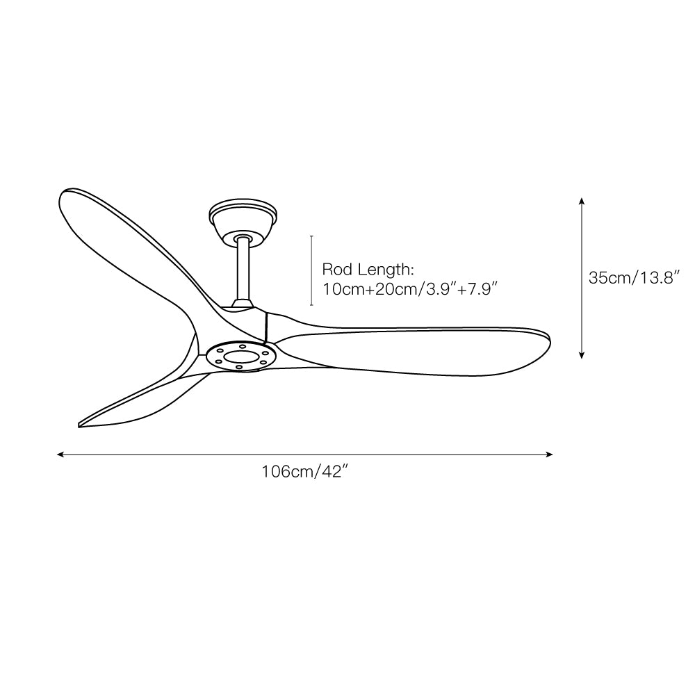 Ember Oak & Co. Aero Breeze 42" Brass Wood Ceiling Fan