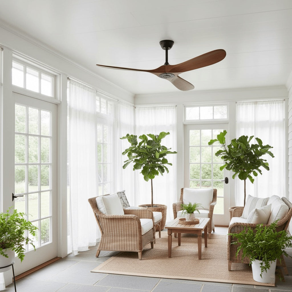 Ember Oak & Co. Aero Breeze 42" Brass Wood Ceiling Fan