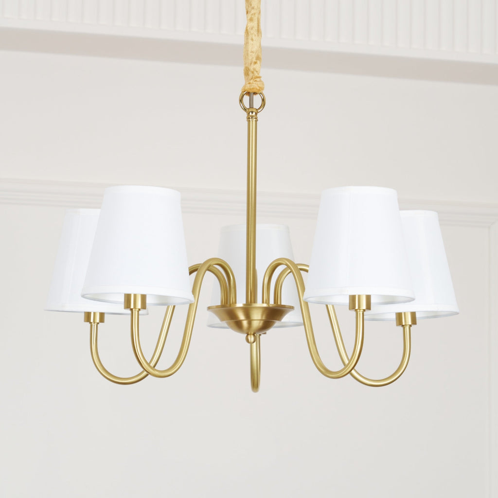 Ember Oak & Co. Aged Stacey Chandelier — Solid Brass Finish