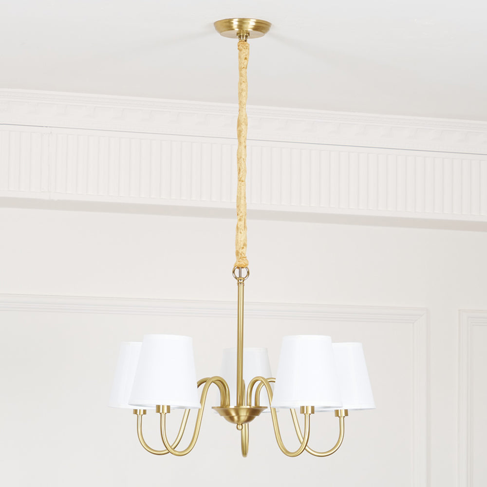 Ember Oak & Co. Aged Stacey Chandelier — Solid Brass Finish