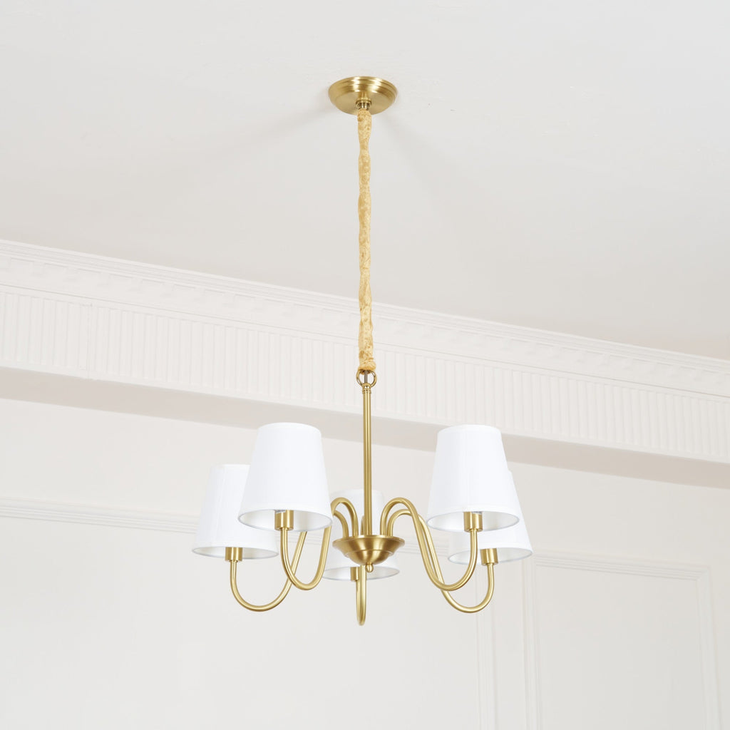 Ember Oak & Co. Aged Stacey Chandelier — Solid Brass Finish