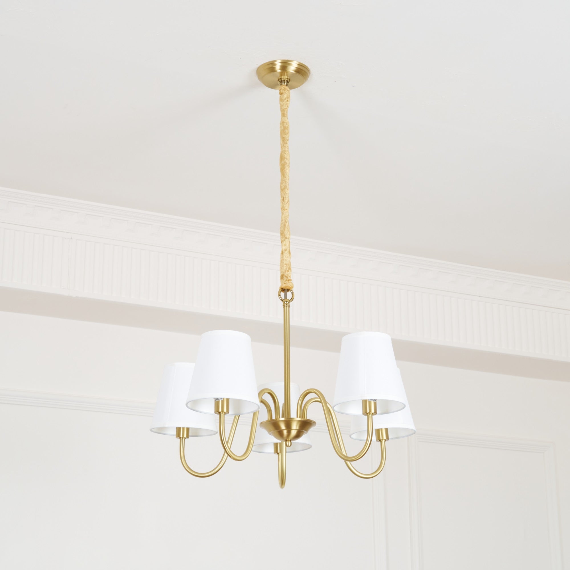 Ember Oak & Co. Aged Stacey Chandelier — Solid Brass Finish