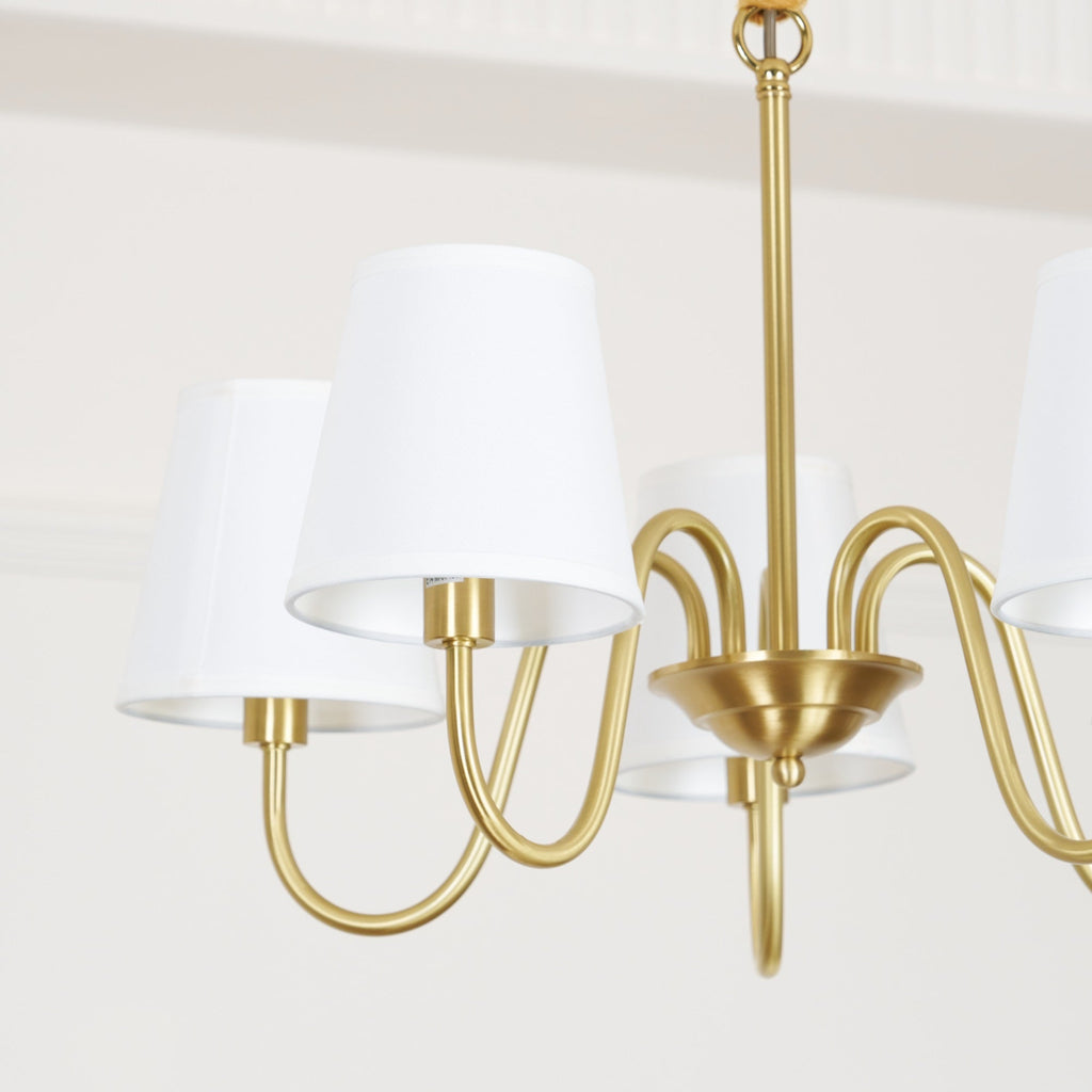 Ember Oak & Co. Aged Stacey Chandelier — Solid Brass Finish