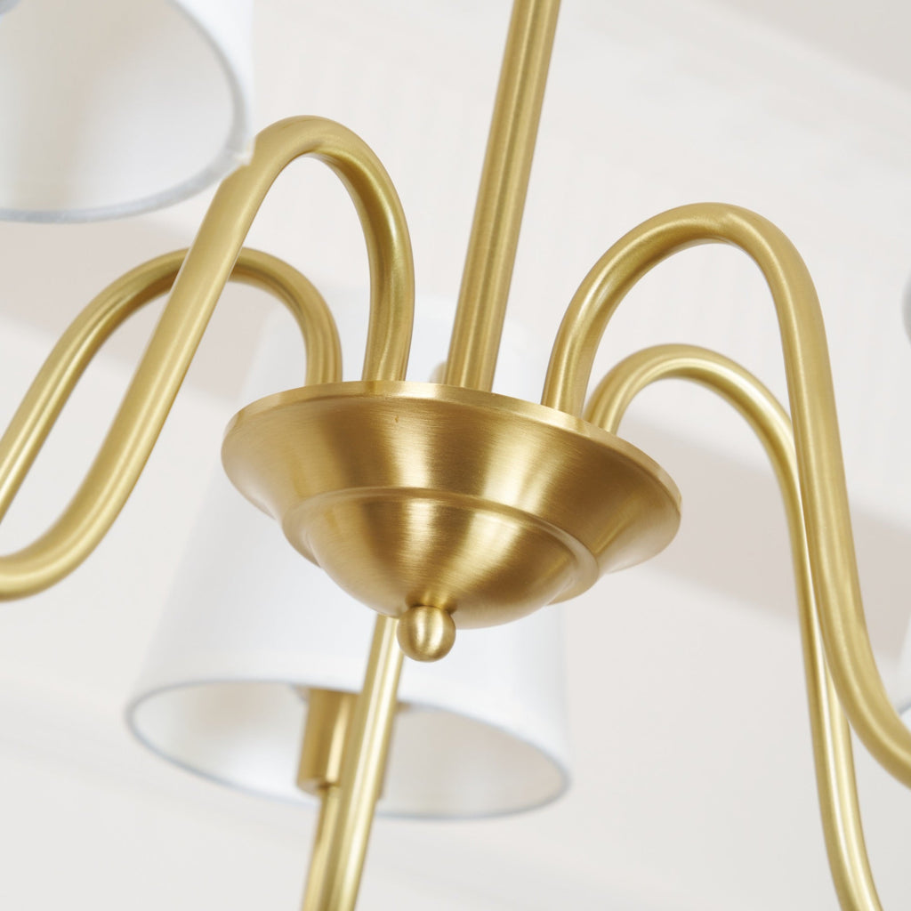 Ember Oak & Co. Aged Stacey Chandelier — Solid Brass Finish