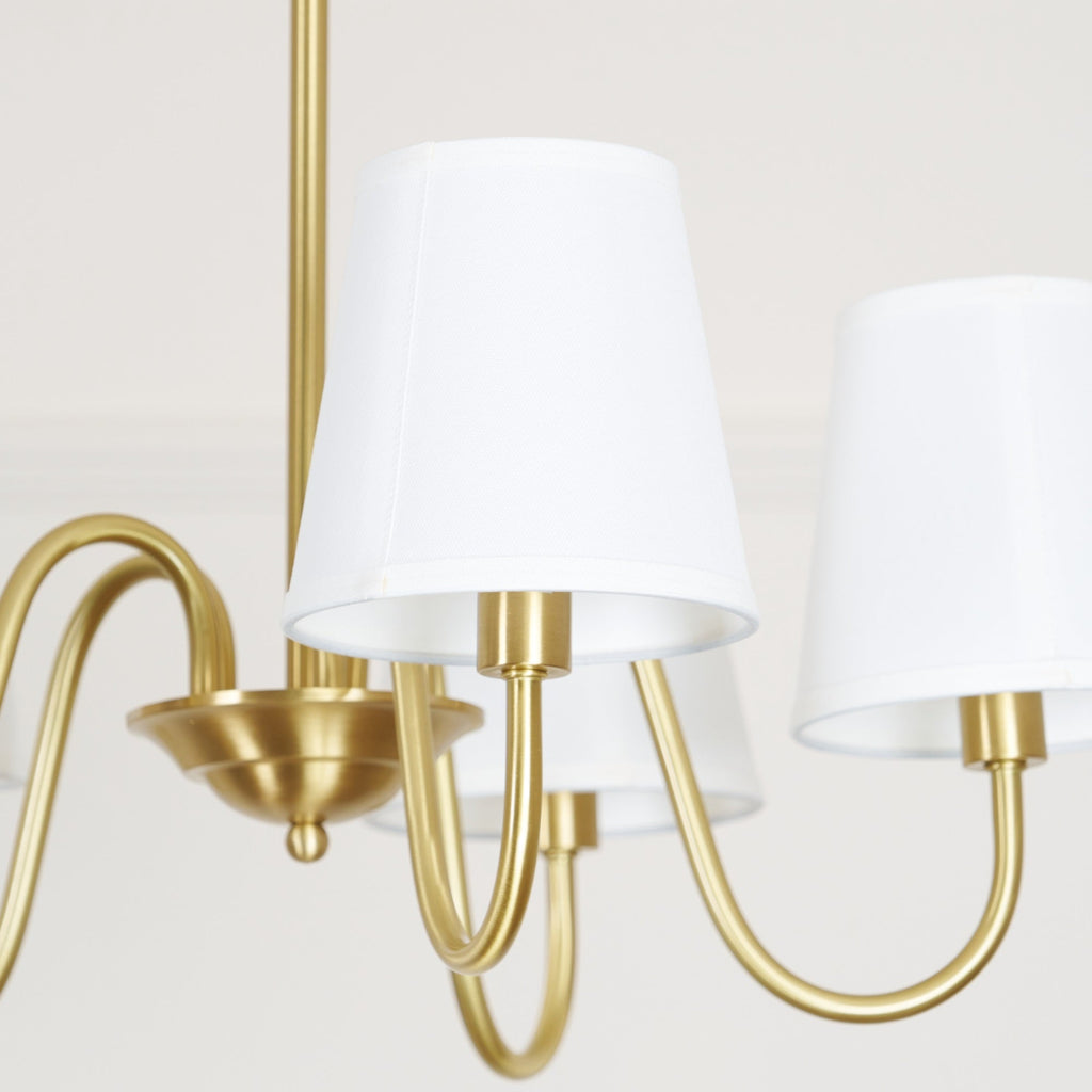 Ember Oak & Co. Aged Stacey Chandelier — Solid Brass Finish