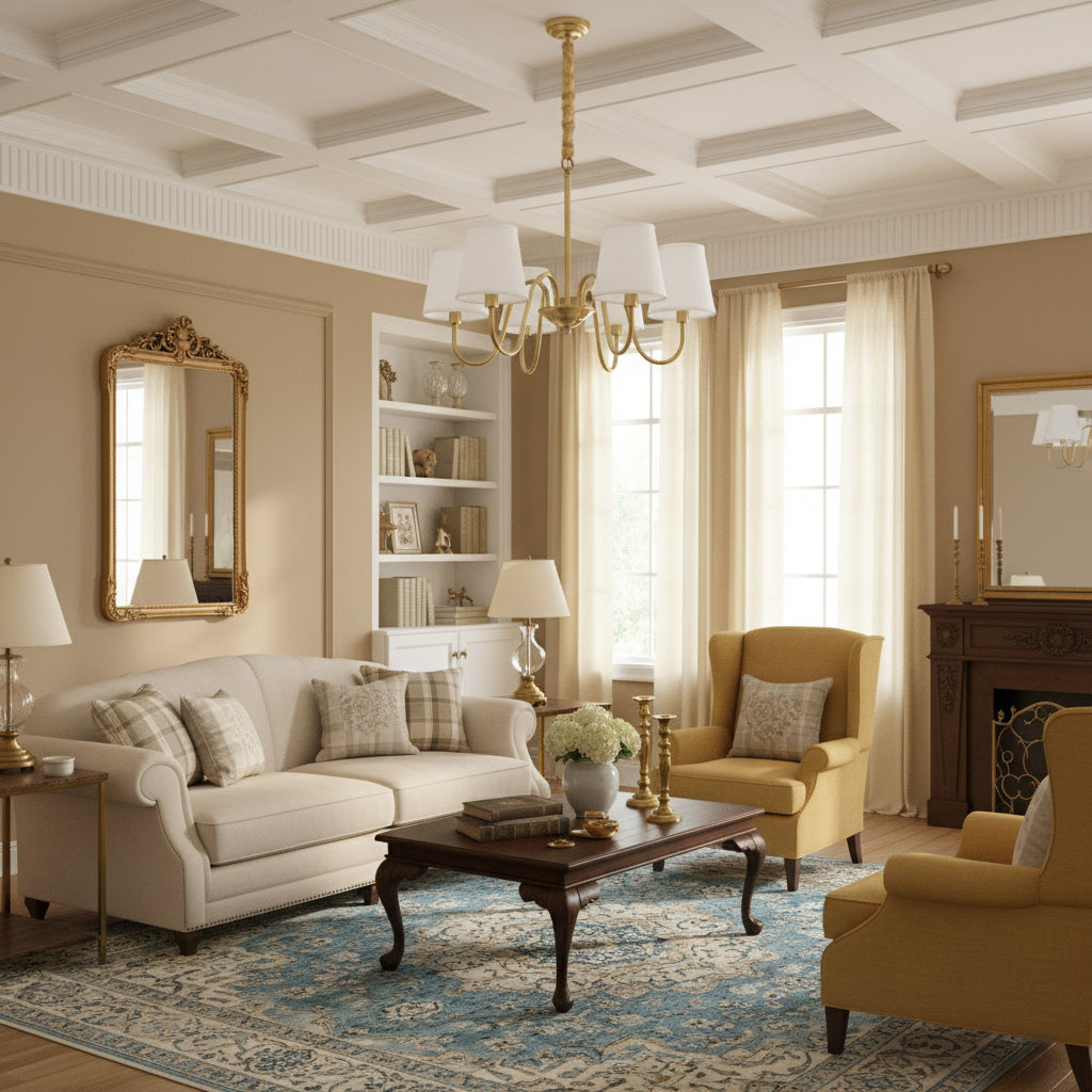 Ember Oak & Co. Aged Stacey Chandelier — Solid Brass Finish
