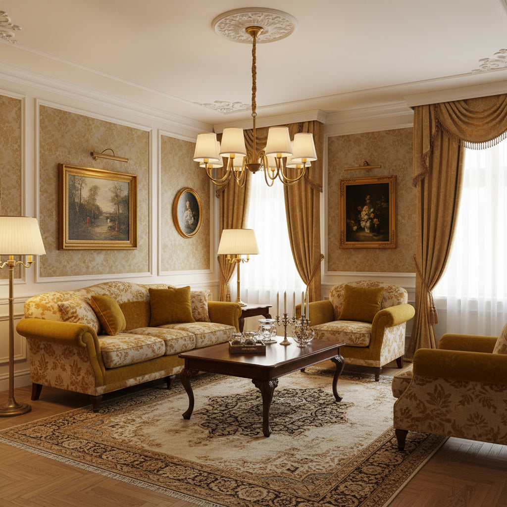 Ember Oak & Co. Aged Stacey Chandelier — Solid Brass Finish