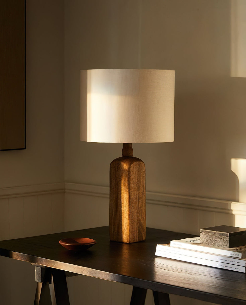 Ember Oak & Co. Aisling 25" Solid Wood Table Lamp
