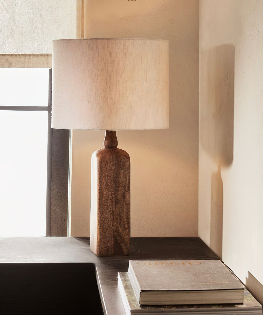 Ember Oak & Co. Aisling 25" Solid Wood Table Lamp