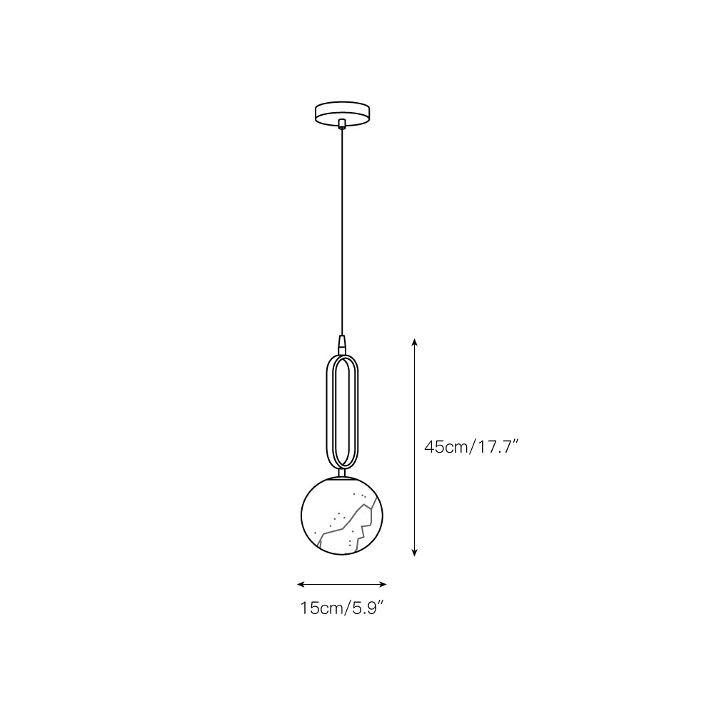 Ember Oak & Co. Alabaster Ball 18" Sculptural Pendant Lamp