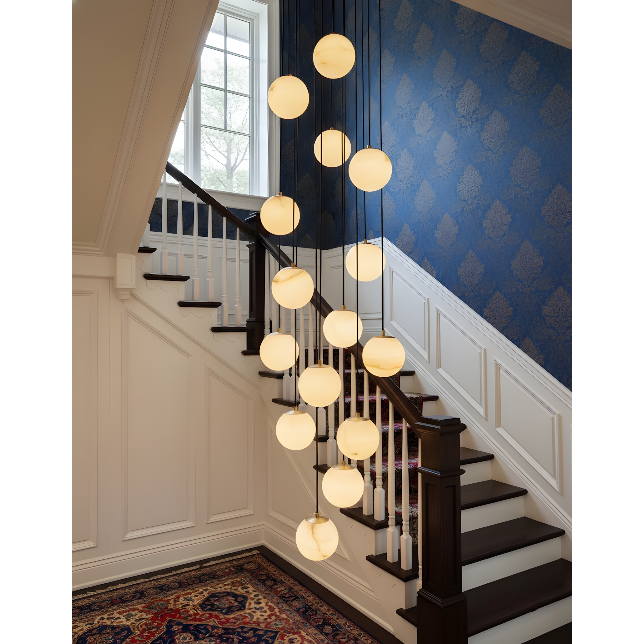 Ember Oak & Co. Alabaster Balls Cluster Chandelier