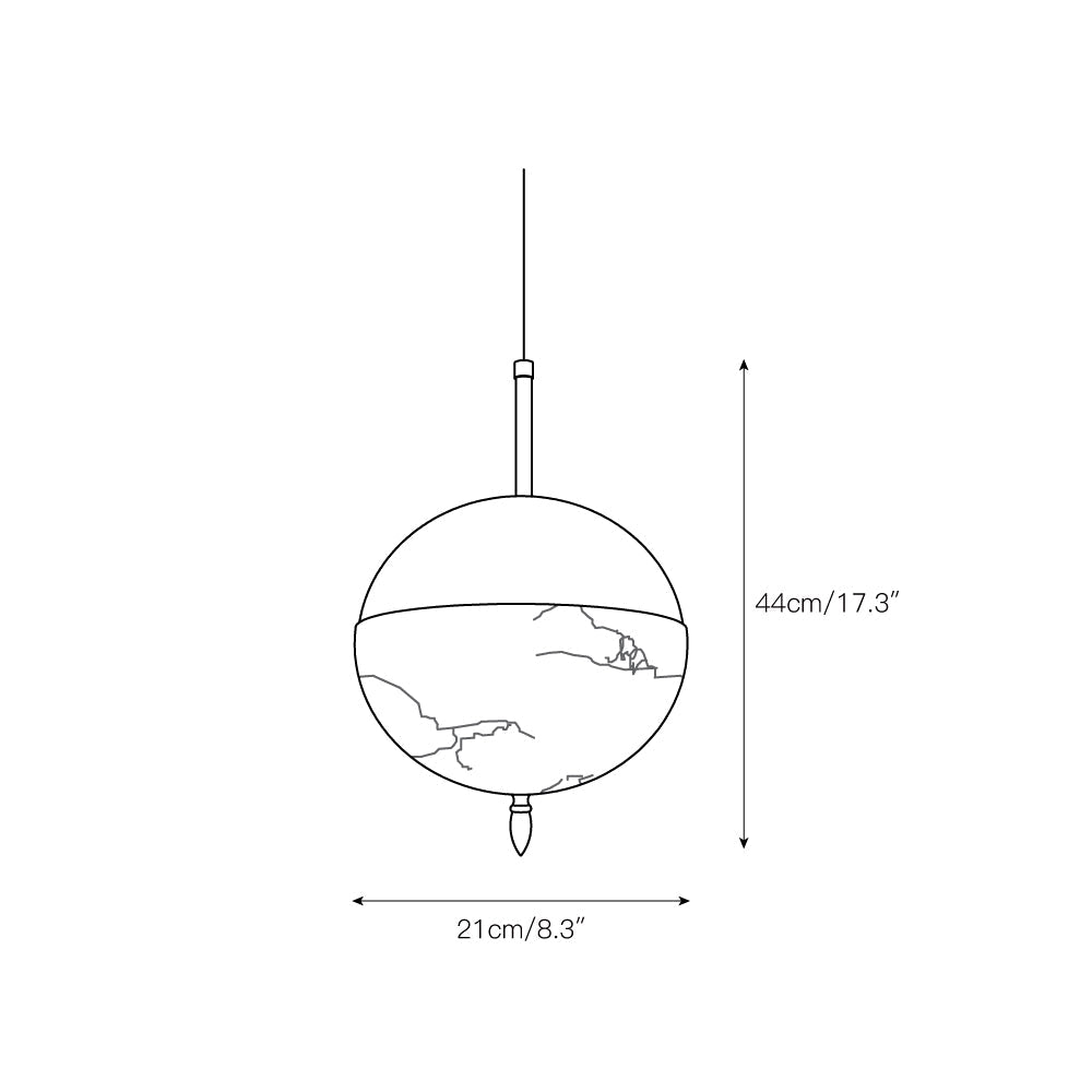 Ember Oak & Co. Alabaster Bolus Pendant Light