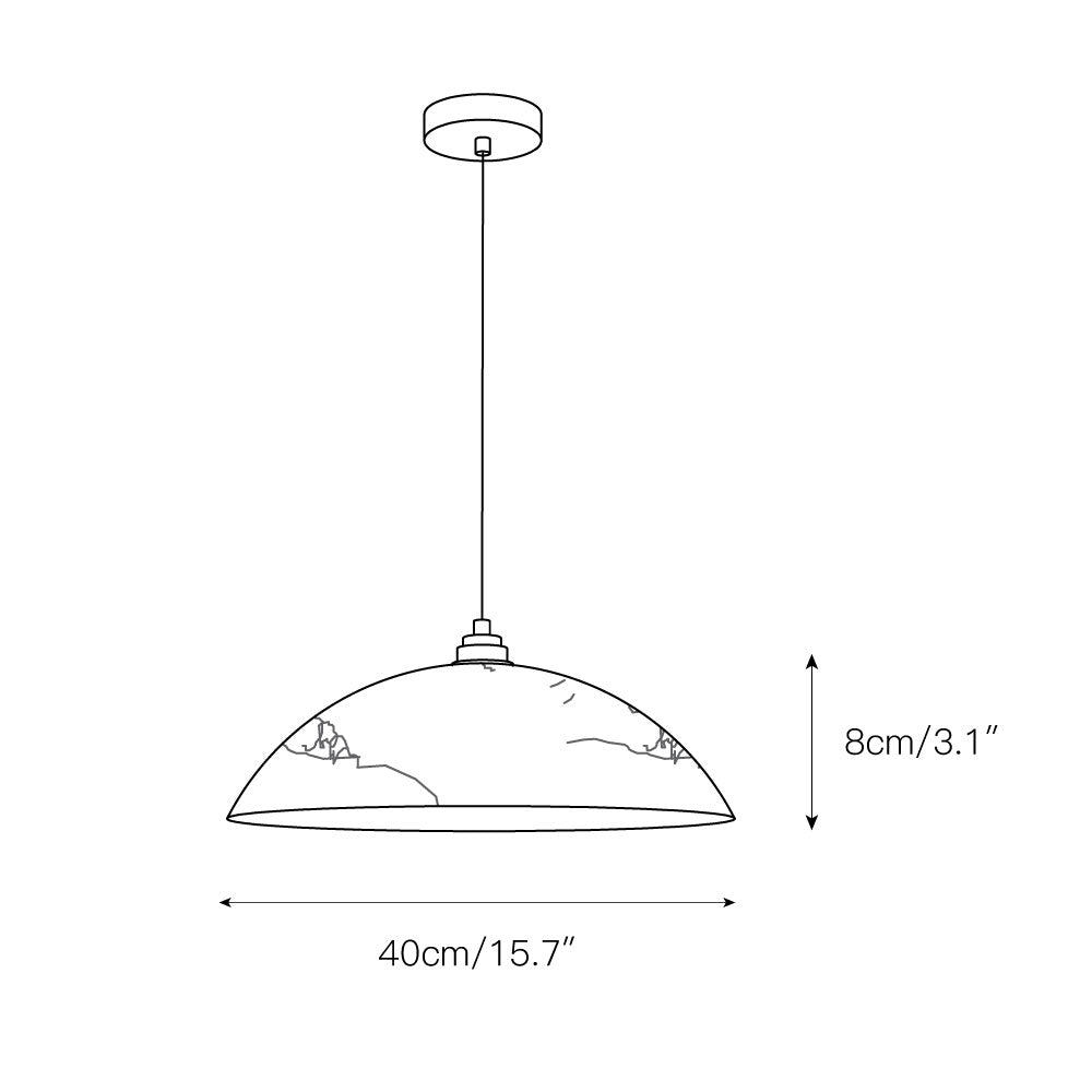 Ember Oak & Co. Alabaster Dome Brass Pendant Light