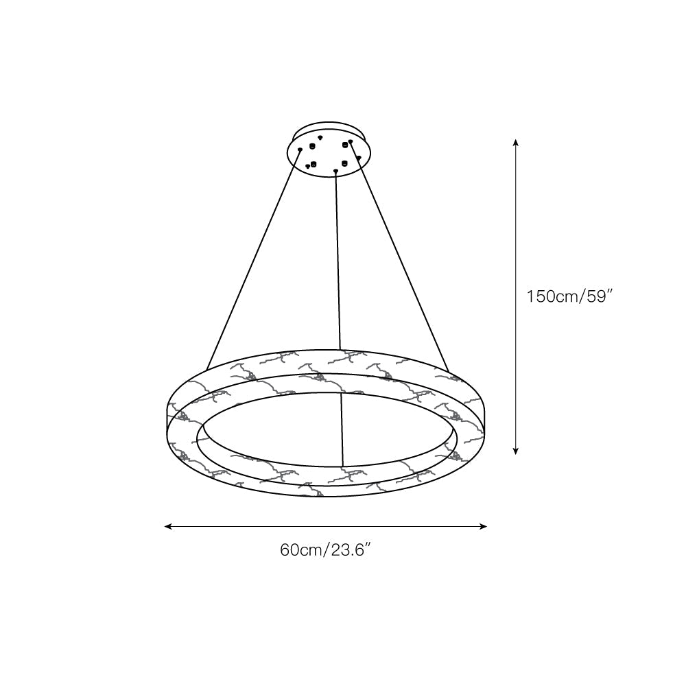 Ember Oak & Co. Alabaster Alabaster Ring Chandelier