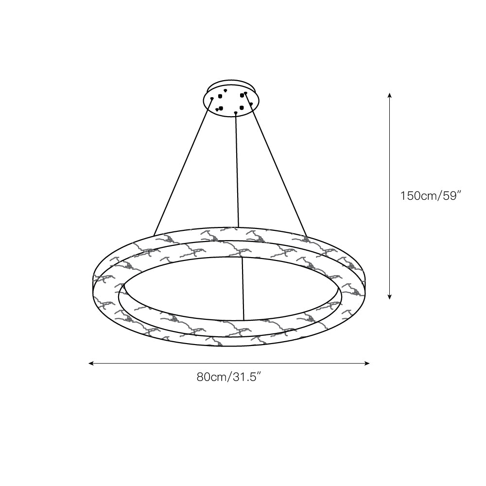 Ember Oak & Co. Alabaster Alabaster Ring Chandelier
