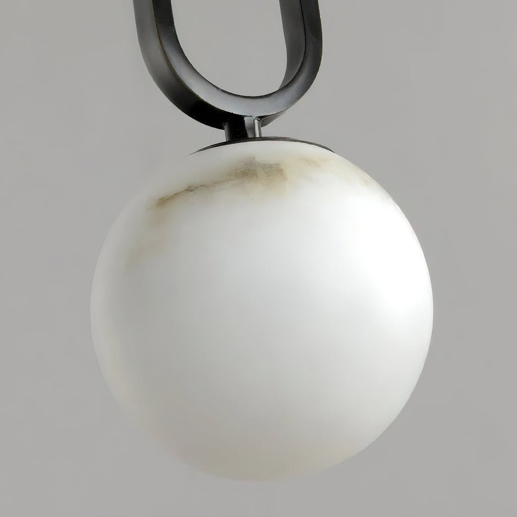 Ember Oak & Co. Alabaster Ball 18" Sculptural Pendant Lamp