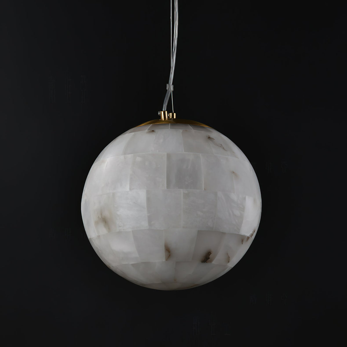 Ember Oak & Co. Alabaster Ball Brass Pendant Light