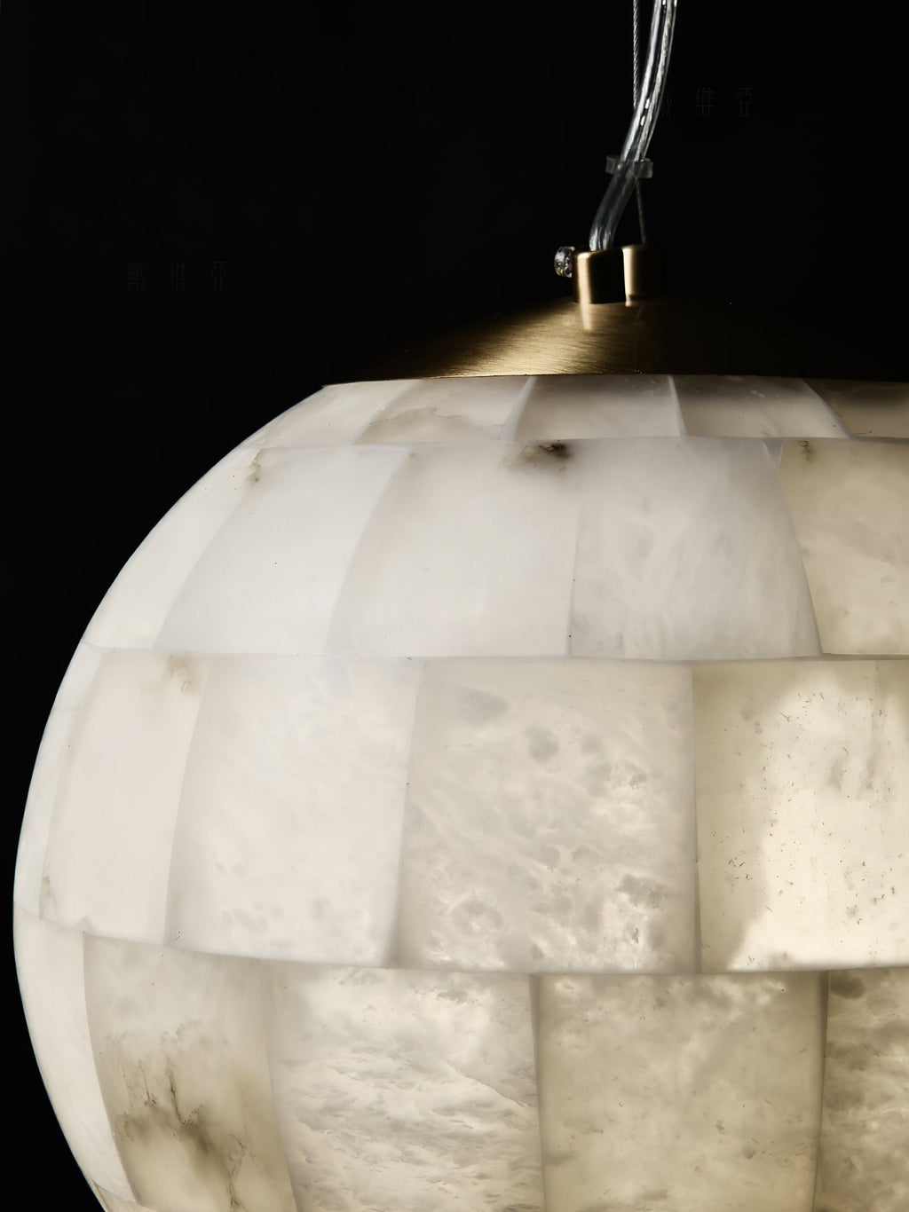 Ember Oak & Co. Alabaster Ball Brass Pendant Light