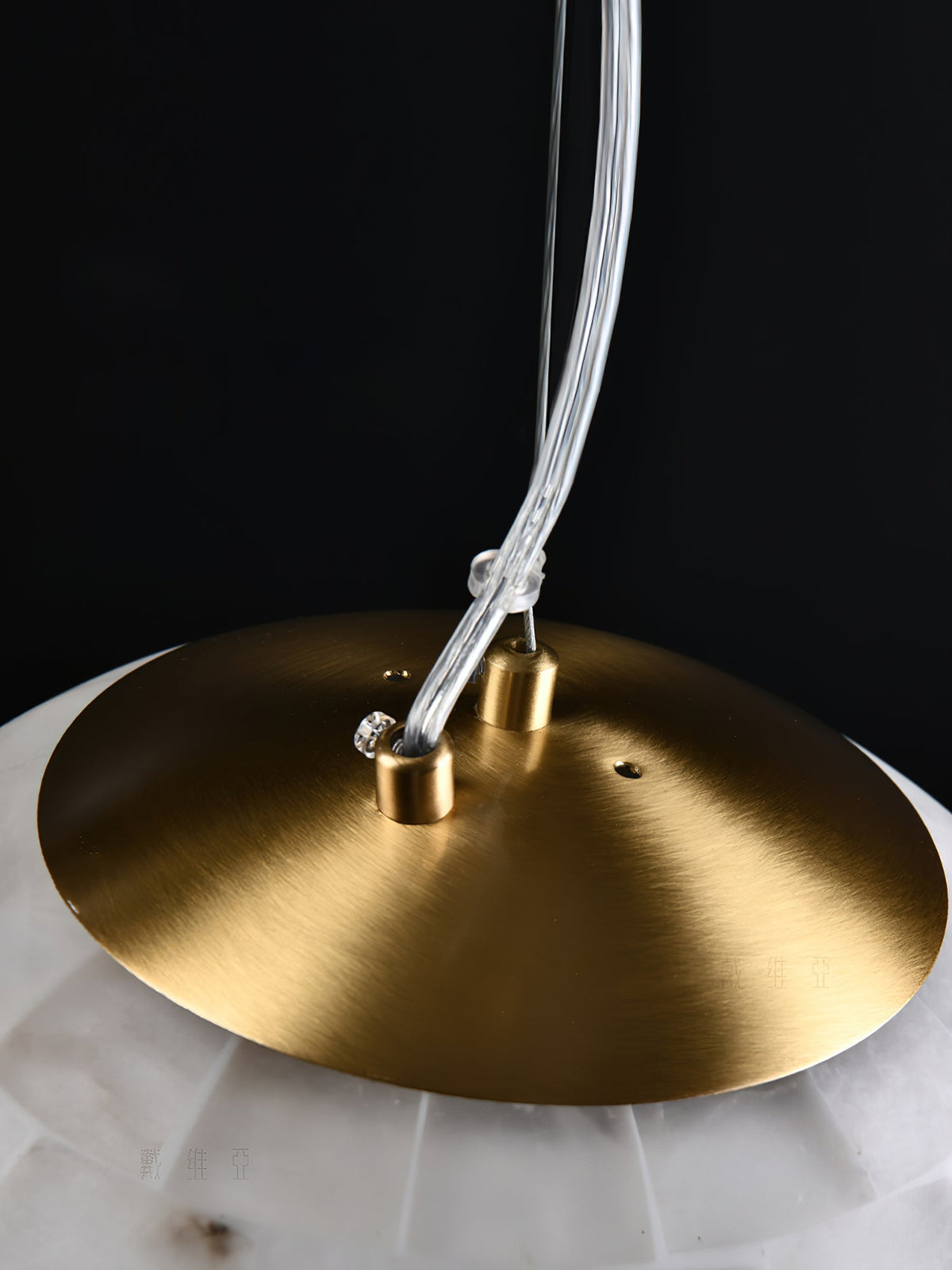 Ember Oak & Co. Alabaster Ball Brass Pendant Light