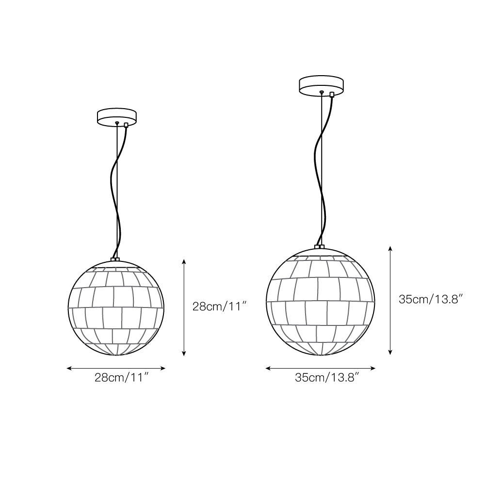 Ember Oak & Co. Alabaster Ball Brass Pendant Light