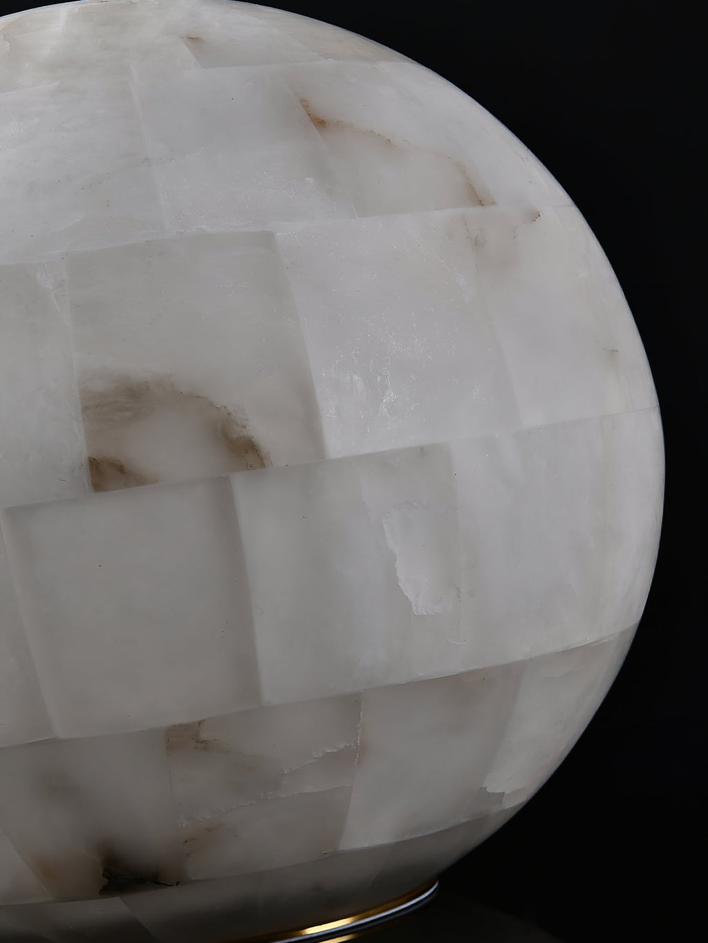 Ember Oak & Co. Alabaster Ball 11" Brass Table Lamp