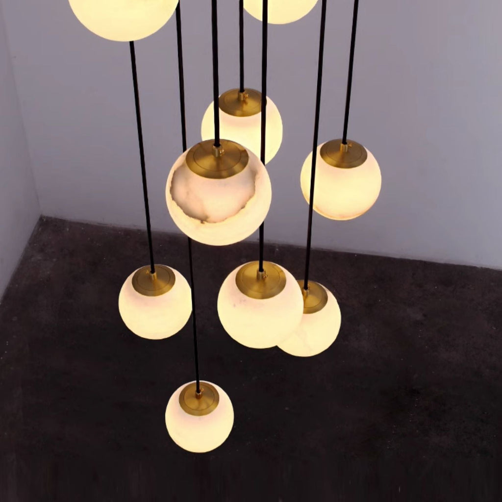 Ember Oak & Co. Alabaster Balls Cluster Chandelier