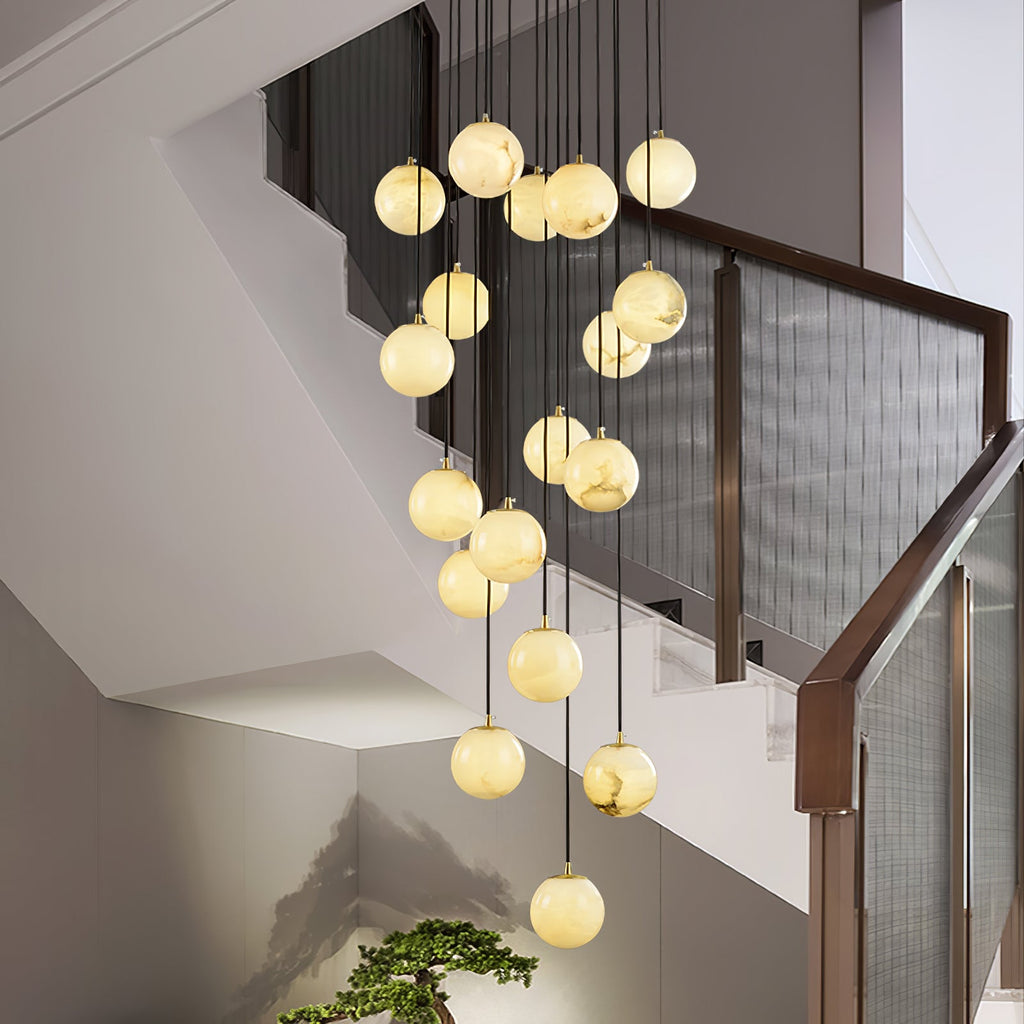 Ember Oak & Co. Alabaster Balls Cluster Chandelier