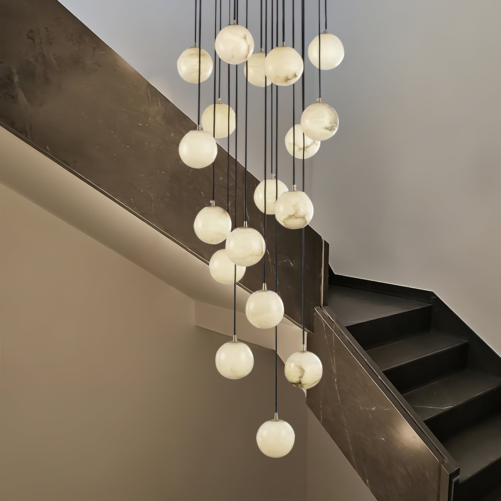 Ember Oak & Co. Alabaster Balls Cluster Chandelier