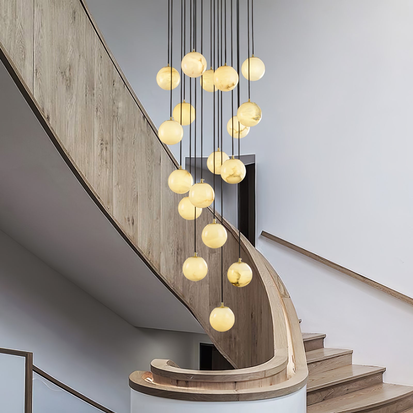 Ember Oak & Co. Alabaster Balls Cluster Chandelier